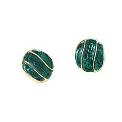 Runde grüne Ohrringe, ovale geometrische Glasur, leichte luxuriöse geometrische unregelmäßige Vintage-Damenohrringe von WIPPWER