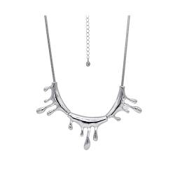 WIPPWER Halskette, kreative leichte Luxus-Halskette, weibliches flüssiges Metall-Form-Design, unregelmäßiges Design, schwere Industrie, trendige coole Persönlichkeits-Halskette, Halsketten for Frauen von WIPPWER