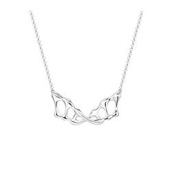 WIPPWER Halskette Kreative Sequenzform Halskette Silber Schlüsselbeinkette Einzigartiges Persönlichkeitsdesign Damenhalskette Halsketten for Frauen von WIPPWER