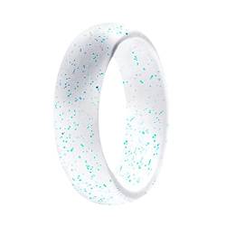WIPPWER Versprechensringe for Sie Silic1 Ring 5,7 mm breiter Ring Yoga-Ring Sportring Ringe for Frauen Sterlingsilber(Color:White-purple,Size:7) von WIPPWER
