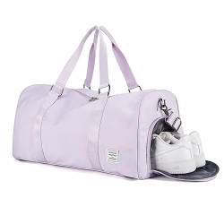 WISEPACK Sporttasche für Damen mit Schuhfach, Reisetasche, Sporttasche, Tragetasche, H3-Hellviolett, Turnbeutel von WISEPACK