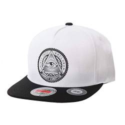 WITHMOONS Baseballmütze Mützen Caps Snapback Hat Illuminati Patch Hip Hop Baseball Cap AL2344 (White) von WITHMOONS