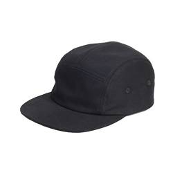 WITHMOONS Baumwolle Jockey Flat Bill Cap 5 Panel Camp Hut Outdoor Angeln YZ20113, Schwarz, MEDIUM von WITHMOONS