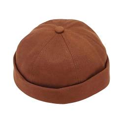 WITHMOONS Watch Cap Beanie Cotton Docker Brimless Hafen Hat VZ50060, Braun, Large von WITHMOONS