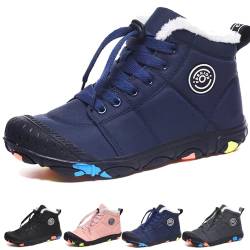 WIWIDANG Barfussschuhe Kinder Winter Wasserdicht, Barfußschuhe Kinder Herbst, Kid Winter Pro Barfuss Schuhe Herren Daman (Blue, 36) von WIWIDANG