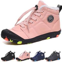 WIWIDANG Barfussschuhe Kinder Winter Wasserdicht, Barfußschuhe Kinder Herbst, Kid Winter Pro Barfuss Schuhe Herren Daman (Pink, 38) von WIWIDANG