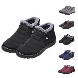 WIWIDANG Boojoy Winterstiefel, rutschfeste Winter-Schneestiefel für Damen und Herren, Outdoor pelzgefütterte warme Schuhe (Schwarz, adult, women, numeric_35, numeric, eu_footwear_size_system, medium) von WIWIDANG