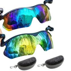 WIWIDANG Clip-Cap-Sonnenbrille, Radfahren Clip-on-Hut polarisierte Sonnenbrille, Baseball-Cap-Clip-on-Sonnenbrille für Frauen und Männer (Stil-6+Stil-7) von WIWIDANG