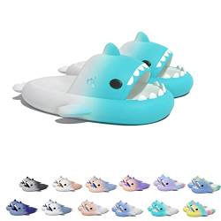 WIWIDANG Shark Swell Chanclas, Cloud Shark Slides für Herren Damen, rutschfeste Hai-Hausschuhe (Gradient Green/White, Erwachsene, Damen, 42, Numerisch (von/bis), EU Schuhgrößensystem, 43, M) von WIWIDANG