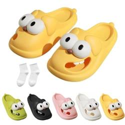 WIWIDANG Tongue Kiss Slippers, Zungenkuss-Hausschuhe, niedliche, lustige 3D-Big Eye Dog Fun-Hausschuhe (Gelb, Erwachsene, Damen, 38, Numerisch (von/bis), EU Schuhgrößensystem, 39, M) von WIWIDANG