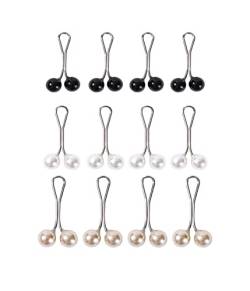 WJIAEER 18 STÜCKE Muslim Hijab Clip Hijab Pins Imitation Pearl Schal, Frauen Hijab Brosche Clip Perle Sicherheitsnadel Pullover Schal Clip Brosche Clip von WJIAEER