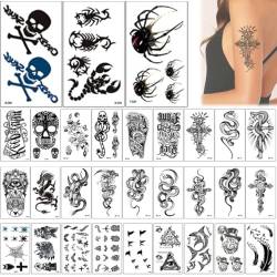 WKRTDY 30 realistische temporäre Tattoos, wasserdicht und zum Aufkleben auf die Haut, Fake Tattoos für Erwachsene und Kinder, Ideal als Aufkleber für Damen von WKRTDY