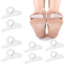 WKRTDY 4 Paar Hammerzehenpolster Korrektoren mit Silikon Zehenspreizer und gewelltem Korrektor für Frauen - Hammerzehenkissen mit Gel-Pads und Schlägel Zehenentlastung für deine Füße. von WKRTDY