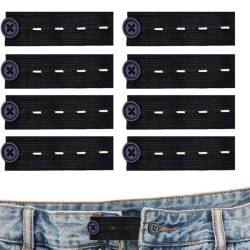 WKRTDY Set mit 8 flexiblen Bundverlängerungen, Erweiterungen & Knöpfen für Hosen und Jeans | Elastische Taillenverlängerungen für Komfort & perfekte Passform von WKRTDY