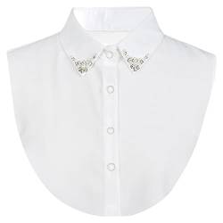 Damen Kragen Frauen Abnehmbare Blusenkragen Hälfte Shirt Bluse Cotton Fake Gefälschter Kragen Weiß von WKTRSM