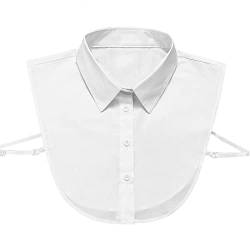 Frauen Kragen Abnehmbare Hälfte Shirt Bluse Damen Blusenkragen Cotton Kragen Weiß von WKTRSM