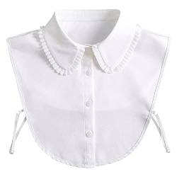 Frauen Kragen Abnehmbare Hälfte Shirt Bluse Damen Fake Blusenkragen Cotton Fälschung Kragen Weiß von WKTRSM