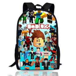 WKxinxuan Roblox Rucksack Anime Rucksack, Roblox Kawaii Schultasche, Campus-Schultasche für Teenager, Wasserabweisend mit Verstellbare Träger 17inch von WKxinxuan