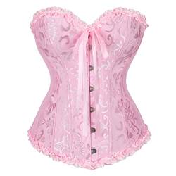 WLFFW Corsage Damen Korsett Taillenformer übergröße (EUR(32-34) S, Rosa) von WLFFW