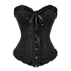 WLFFW Corsage Damen Sexy Korsett Taillenformer übergröße (EUR(30-32) XS, Schwarz) von WLFFW