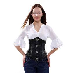 WLFFW Steampunk Corsage Korsage Damen Unterbrust (EUR(38-40) XL, Schwarz) von WLFFW