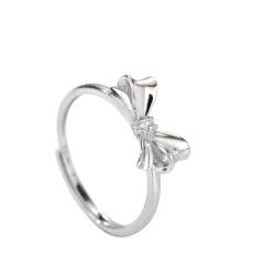 WLLDDDIU Damen Ring aus 925er Silber,zierlicher Schleifenring,Vintage,stapelbar,Eheringe,Ringe,modisch,Zirkonia,Versprechensringe,verstellbare Ringe,Statement Schmuck,Geburtstagsgeschen von WLLDDDIU