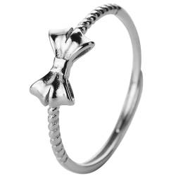 WLLDDDIU Damenmode Ring aus 925er Silber,zierlicher Fliege Ring,stapelbare Eheringe,Ringe für Frauen,elegante verstellbare Ringe für Paare,Schleife,Stapelring,Schmuck,Geburtstagsgeschen von WLLDDDIU