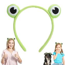 WLLHYF 1 Stück niedliches Frosch-Stirnband Spa Head Wrap Head Hoop Weiches elastisches Froschaugen-Make-up-Stirnband zum Waschen des Gesichts Lustiges Haarband für Mädchen Frauen Yoga Hautpflege von WLLHYF