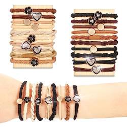 WLLHYF 20 Stück Haargummi-Armbänder im Boho-Stil, Pferdeschwanzhalter, niedlich, Gummiband, Haargummis, weiche geflochtene Haar-Accessoires für Frauen und Mädchen, dünnes langes lockiges Haar von WLLHYF