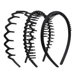 WLLHYF 3 Stück Haifischzahn-Haarkamm aus Kunststoff rutschfestes Stirnband gewellte Zähne Haarreifen modisches müheloses Haarband Haar-Accessoire für Frauen Mädchen Männer (Set 1) von WLLHYF