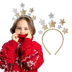 WLLHYF Glitter Star Headband Weihnachten Party Haarbänder für Frauen Prinzessin Glitter Crown Haar Accessoire für Kinder Erwachsene Urlaub Festival Geburtstag Party (Gold) von WLLHYF
