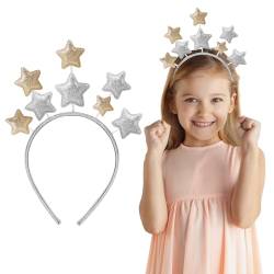 WLLHYF Glitter Star Headband Weihnachten Party Haarbänder für Frauen Prinzessin Glitter Crown Haar Accessoire für Kinder Erwachsene Urlaub Festival Geburtstag Party (silberbraun) von WLLHYF