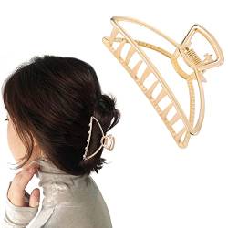 WLLHYF Große Haarklammer Gold Metall Rutschfeste Klaue Clips für Frauen Mädchen Dickes Dünnes Haar Haarspangen Mode-Haarschmuck von WLLHYF