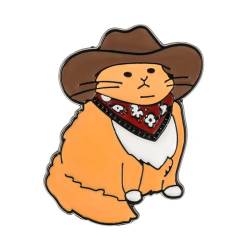 WLLHYF Nette Emaille Anstecknadel Karikatur Lustig Cowboy Katzen Broschen Pin Abzeichen Basteln für Rucksäcke Kleidung Hüte Jacken Zubehör DIY Handwerk von WLLHYF