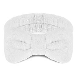 WLLHYF Spa Stirnband Gesicht waschen Stirnbänder Frauen Haare Bands Bogen Stirnband für Waschen Gesicht Dusche Hautpflege Soft Flanell Make-up Haar Band (Weiß) von WLLHYF