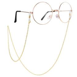 WLLHYF Stilvolle Brillenketten für Damen und Herren um den Hals Brillenband Brillenband Gesichtsmasken-Halterung Kordeln Lanyards Sonnenbrillen Halskette Kettenzubehör (Gold) von WLLHYF