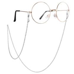 WLLHYF Stilvolle Brillenketten für Damen und Herren um den Hals Brillenband Brillenband Gesichtsmasken-Halterung Kordeln Lanyards Sonnenbrillen Halskette Kettenzubehör (Silber) von WLLHYF