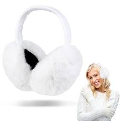 WLLHYF Winter-Ohrenschützer klassischer Unisex-Kunstpelz warmer Ohrenschützer niedlicher faltbarer Outdoor-Ohrschutz weicher pelziger Ohrenschützer für Damen und Herren (Weiß) von WLLHYF