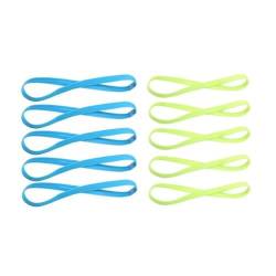 Stirnband Damen 5Pcs Candy Farbe Frauen Männer Yoga Haar Bands Sport Stirnband Mädchen Sport Anti-slip Elastische Gummi Schweißband Fußball laufen (Color : 5 Sky blue-5 Green) von WLTYSM