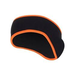 Stirnband Damen Fleece Ohrenwärmer Muff Winter Stirnband Ohrenschützer Stirnband Männer Frauen Laufen Skifahren Outdoor Sport Ohrwärmer Schweißband (Color : Black Orange) von WLTYSM