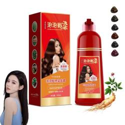 Beirou Bubble Hair Dye Shampoo, Pure Plant Extract For Grey Hair Color Bubble Dye, Plant Fruit Hair Dye Cream, Plant Dyeing Cover Gray Hair, Dyeing Foam Shampoo For All Types Of Hair (Brown) von WLWWCX