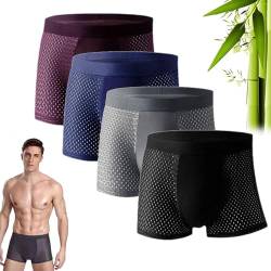 WLWWCX Boxhero Bamboo Fiber Boxer Briefs, Nylon Breathable Men's Underwear, Bamboo Fibre Boxer Shorts - for All-Day Comfort (4PC,2XL) von WLWWCX