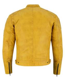 Lederjacke Herren, Bikerjacke, Motorradjacke, Chopperjacke Rindleder, Motorrad Lederjacke mit Protektoren Grau,schwarz (DE/NL/SE/PL, Alphanumerisch, M, Regular, Regular, Wax-Yellow) von WMW WALI MOTO WEAR