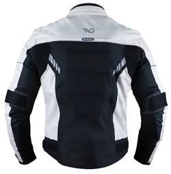 WMW WALI MOTO WEAR motorradjacke herren mit protektoren wasserdicht, Weiß, Bikerjacke, Scooterjacke (as3, alpha, 4x_l, regular, regular) von WMW WALI MOTO WEAR