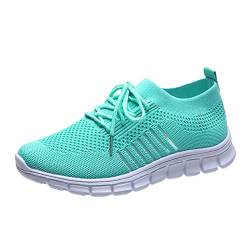 WMXYYT Damen Freizeit Schuhe Sneaker Zum SchnüRen Leicht Atmungsaktive Laufschuhe Turnschuhe Aus Mesh Sportschuhe Mit Weicher Sohle Mode Outdoor Athletisch Walking (Himmelblau, Numeric_43) von WMXYYT