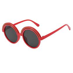 WOAORO Sonnenbrillen Kinder Klassiches Retro Brillen Süße Kindersonnenbrille mit Regenbogen Rundem Rahmen Sonnenbrille Sunglasses für Jungen und Mädchen 3-8 Jahre von WOAORO