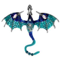 Drachenbrosche | Drachen-Dinosaurier-Brosche für Frauen, mehrfarbige Drachen-Kristallbrosche für Frauen und Mädchen, Geschenke Broschen und Anstecknadeln für Frauen, Modeschmuck für Damen., 1, 1 Stück von WOBBLO