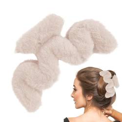 Fuzzy Krallen-Clip, Plüsch-Haarkralle, große Haarklammern, Haarklammern, Haarzubehör für dünnes / mittleres Haar, langes Haar, schöne Haarspangen für Frauen Wobblo von WOBBLO