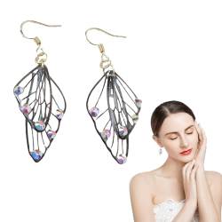 WOBBLO Schmetterling Ohrringe | Schmetterling Braut Ohrringe - Tropfenohrringe für Frauen, Schmetterlingselement-Accessoires für Erwachsene von WOBBLO