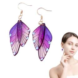 WOBBLO Schmetterling Ohrringe - Schmetterlings-Tropfen-Ohrringe - Lange Märchen-Schmetterlings-Braut-Ohrringe für Mädchen, Frauen, Geburtstagsgeschenk von WOBBLO